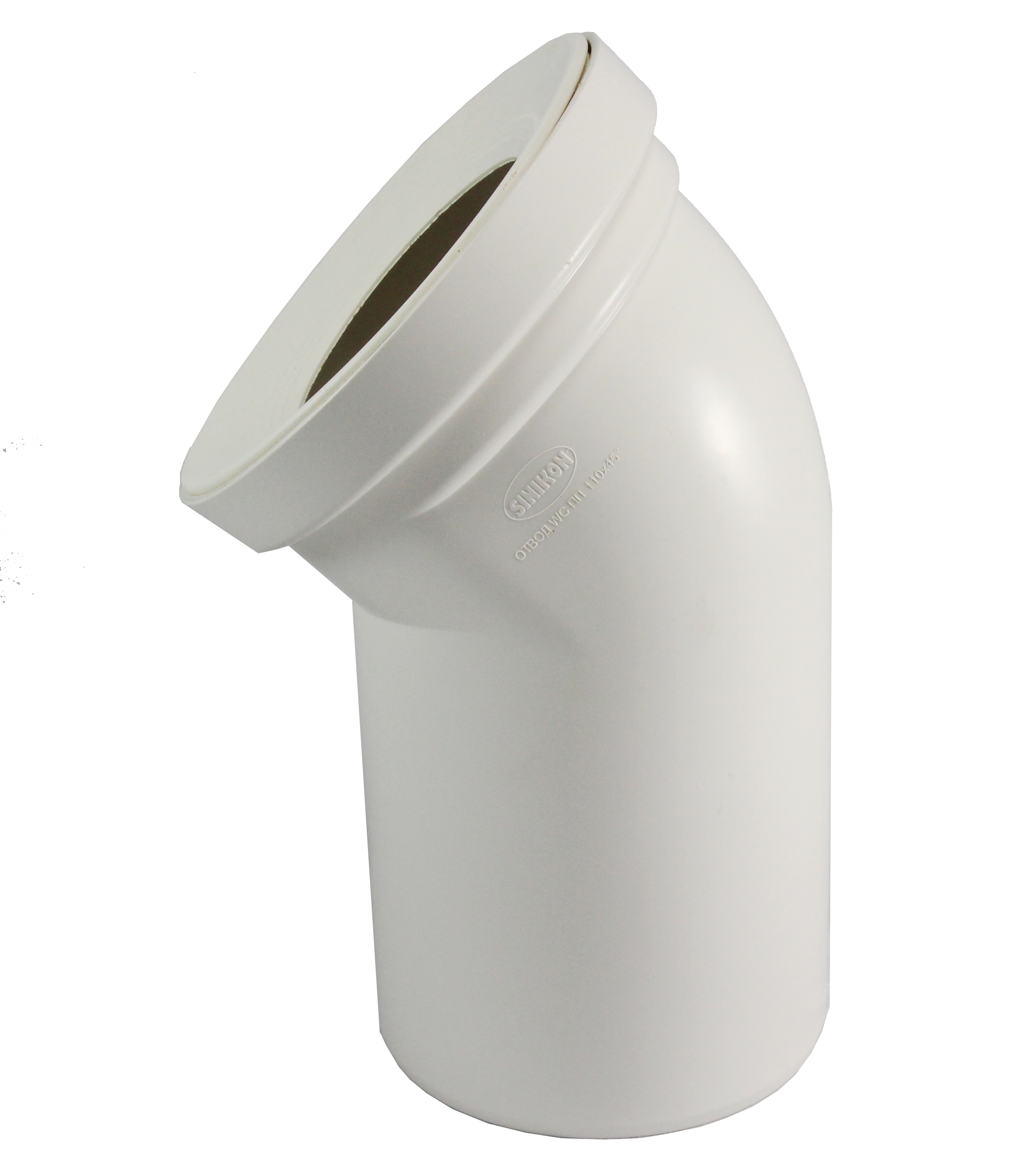 Патрубок унитаза угол 45 белый Sinikon Standart